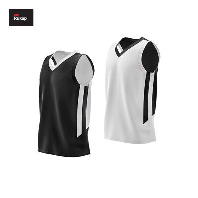 China Men Antibacterial Reversible Basketball Uniform Tank Tops Custom Design Sublimation Basketball Uniforms for sale