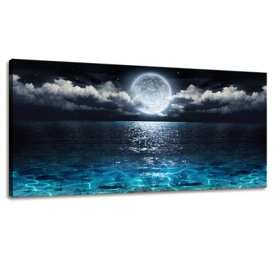 China American Wall Art Print Paintings Modern Artwork Canvas Art Moon Sea Ocean Style Wall Picture For Living Room Landscape Wall Decor for sale