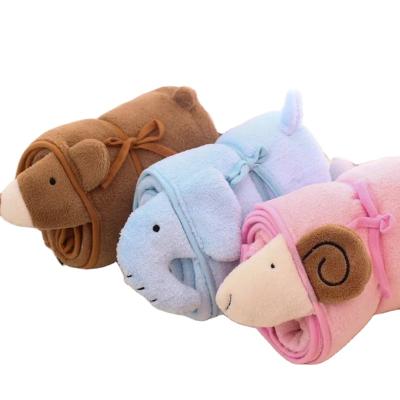 China PORTABLE Bear Blanket Plush Blanket Soft Baby Blanket with Mini Bear Plush Toy for sale