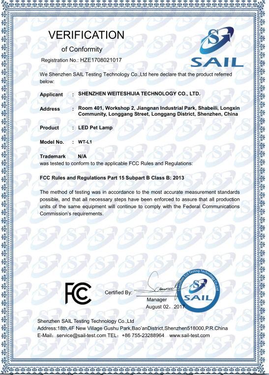 FCC - Shenzhen Weite Shijia Technology Co., Ltd.