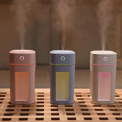 China Sale Air Humidification+Light USB Mini Warm Cool Air Humidifier Portable Ultrasonic Air Humidifier With Colorful Lights for sale