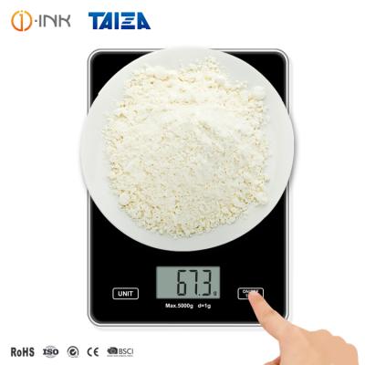 China 5000G Max Nutrition Electronic Kitchen Accurate Sensitive Sensor Table Top Food Fruit Vegetable Custom Measuring Scale D=1G Digital for sale