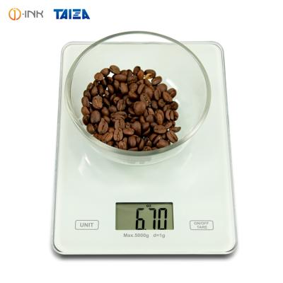 China Slim Design High Accurancy Sensor 5 Kg Division 1G Cocoa Coffee Egg Weight Digital Diet Kitchen Measuring Scale for sale