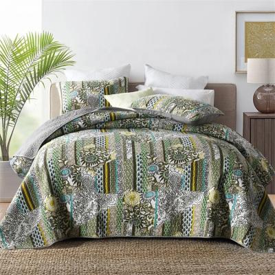 China Wholesale Bedspreads Anti-pilling Washed Jacquard Embroidery Bedspread Comforter Bedspread Set With 2 Pillowcases for sale