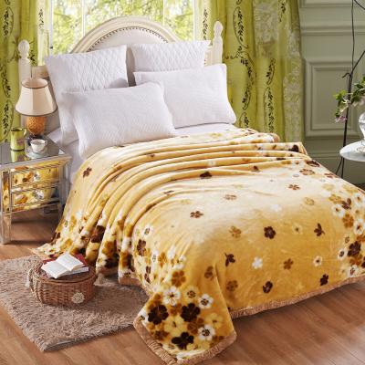 China PORTABLE Cheap King Size Flower Mink Winter Sublimation Blanket, Manufacturers Raschel Throw Embed Printed Blanket for sale