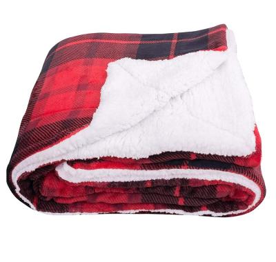 China PORTABLE Sherpa Lined Throw Blankets 50