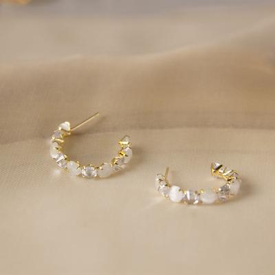 China Regeneration of 2022 Women Wholesale Fashion Jewelry Elegant Crystal Openning cc Earring Earrings For Bride for sale