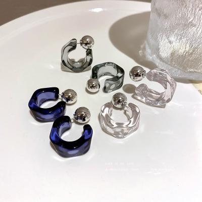 China TRENDY Korean Fantasy Celestial Blue Modernist Statement Jewelry cc Acrylic Earring For Fashion Girls for sale