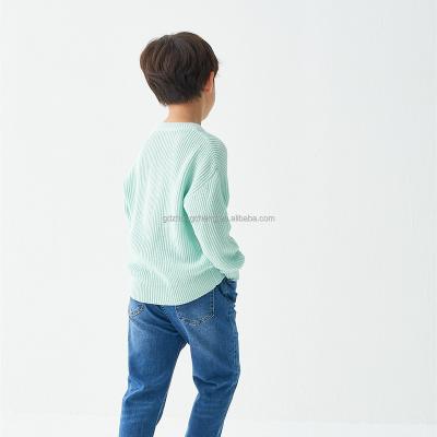 China New Fashion Loose Style Kids Anti-pilling Soft Solid Oversized Sweater Knit Sweater for sale