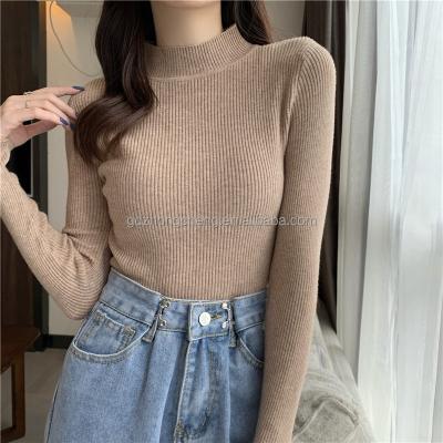 China Korean version of low sweater women Autumn And Winter Chic Pullover solid color anti-wrinkle thin diet thick long-sleeved tops for sale