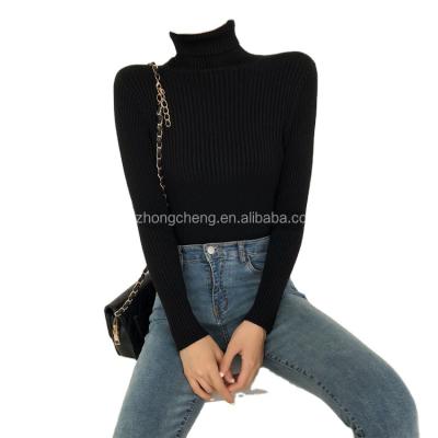 China 2021 Anti-wrinkle Designer Custom OEM Winter Sweaters Women Tortoise Neck Cable Ladies Sweater Knit Wear for sale