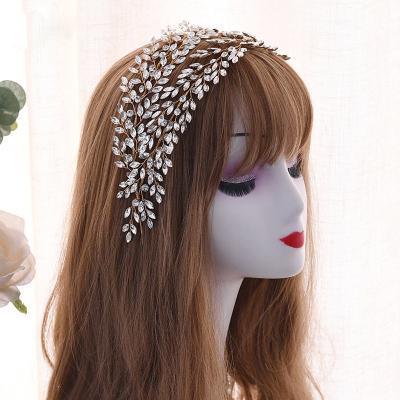 China Crystal Leaf Hair Band Bridal Headband Bridal Fashion Hair Jewelry Crown Tiaras Hair Accessories Wedding Accessories for sale