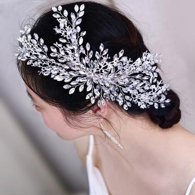 China Bridal Hair Wedding Bridal Hair Accessories Wholesale Bridal Hair Band Crown Jewelry Rhinestone Bridal Hair Accessories for sale