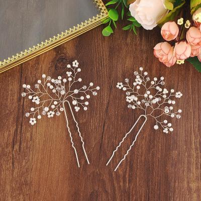 China Bridal Hair Jewelry Leaf Wedding Hair Comb Pins Set Women Crystal Headpecie Bridal Hair Jewelry Accessories for sale