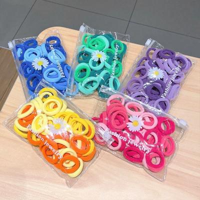 China Fashion 2021 Hot Sales 50pcs/Set Simple Color Children Hair Tie Accessories for sale