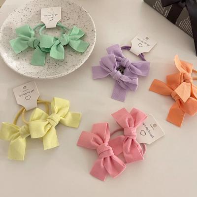 China Hair Ties 2 Packs Double Ponytail Hair Color Ponytail Heart Hair Bow Tie Hair Tie Japanese Korean Soft Head Rope Undamaged Girl Hair Accessing Cream for sale