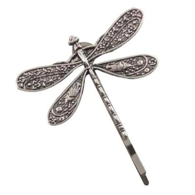 China Fashion Antique Hair Clips Silver Retro Dragonfly Hairpin For Women Accessory for sale