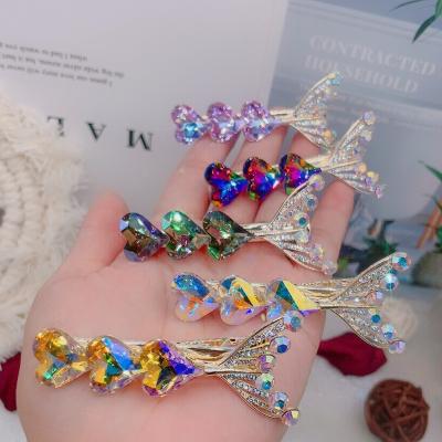 China Fashion New Hair Accessories Hairpin Fish Tail Simple Temperament Side Hairpin Crystal Hair Accessories Clip Ponytail for sale