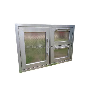 China Combo Access Single Door And Double Drawer Dustproof Stainless Steel For BBQ Island for sale