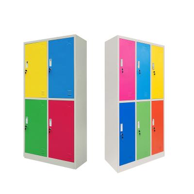 China Knock Down Colorful Metal Office Furniture Swing 4 6 Door Glass Door Storage Steel File Cabinet for sale