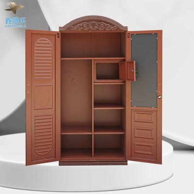 China Almari Insurance Factory Metal Bedroom Furniture 2 Door Wardrobe Fabric Wardrobe Expandable Commercial Armadio roupas for sale