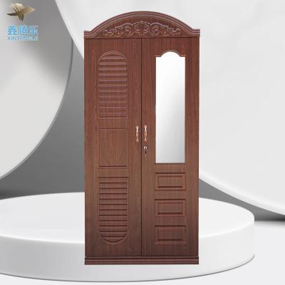 China New Design 2 Door Expandable Wardrobe Second Hand Closets Metal Cheap Steel Storage Cabinet For Clothes for sale