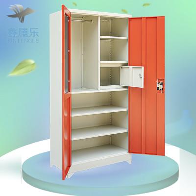 China Convertible 2 Swing Door Closet Clothes Storage Locker Gym Iron Locker Wardrobe Cabinet Bedroom Closet Steel Metal for sale