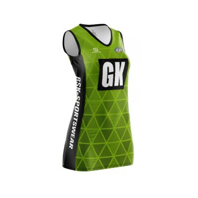 China Sublimation netball dress, netball tank top model for sale custom made size for sale