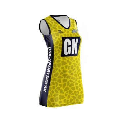 China Most Popular Netball Uniforms Cheap Sublimated Netball Dress Custom Size for sale