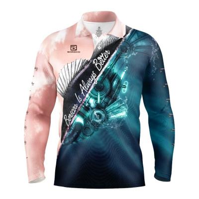 China OEM Anti-UV Embroidered Sun Protection Beach Fishing Shirt Long Sleeve Polo Shirt Upf 50+ UV Cooling T-shirts For Men for sale