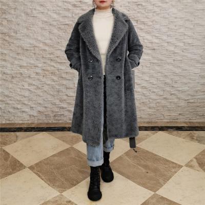 China China Factory Breathable Lamb Coat Women Long Warm Plus Size Thick Coat Sheep Shearing Woolen Coat for sale