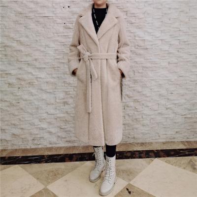 China New Arrived High Quality Breathable Fashion Lamb Fur Coat Plus Size Sheepskin Woman Warm Sherling Coat for sale