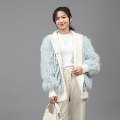 China Real fur coats 2022 new arrival breathable winter white fox fur ladies with hood European style woman fur coat for sale