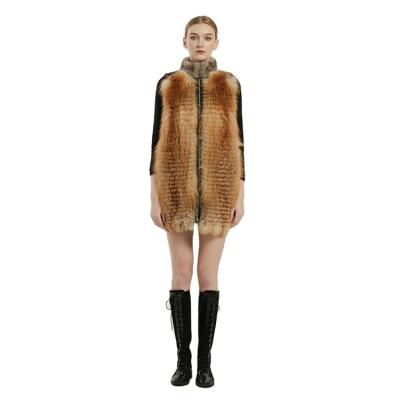 China Fox Fur Women's Long Breathable Silver Blue Mink And Mink Vest Hot Selling Good Quality, Fox Fur Shell S-2XL Or Customized Size Cotton Casual for sale