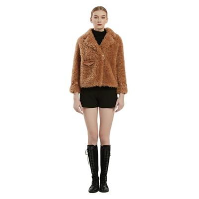 China Breathable Economic Custom Design Top Quality Womens Short Faux Fur Jacket for sale