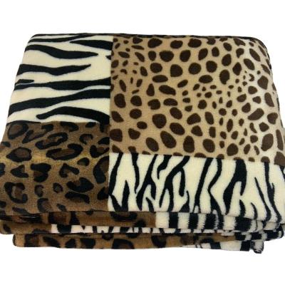 China HEATED Flannel Fleece Shed Blanket Leopard Prints for sale