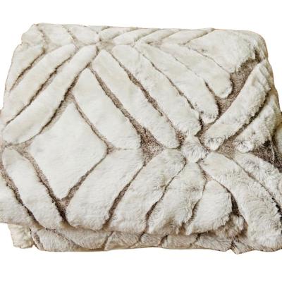 China PORTABLE Hot New Products On The Market Luxury High Quality Super Soft Patchwork Faux Fur 2 Ply Bed Blanket for sale