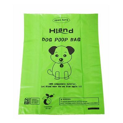 China Sustainable Wholesale Customized 100% Compostable Pet Waste Top Clean Bag Biodegradable Dog Poop Bag for sale