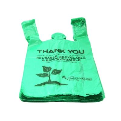 China BIODEGRADABLE Professional Eco Friendly 100% Compostable Vest Bag Making Biodegradable Shopping Bag With Logos for sale