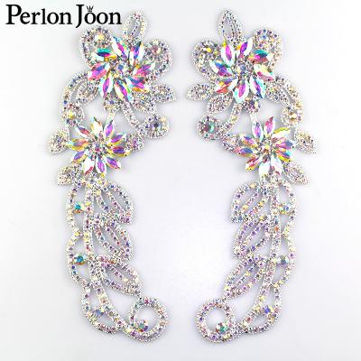 China Flatback Decoration Apparel Accessories ab Neckline Decoration Rhinestone Crystal Glass Patch Rhinestone Applique YL019 for sale