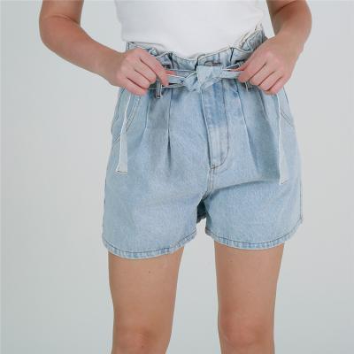 China new fashionable casual design ruffle design ladies women ladies denim basic jeans ruffle Anti-wrinkle bike shorts for sale