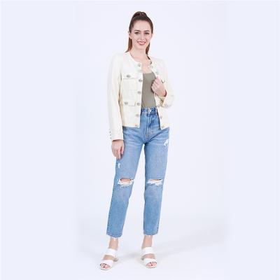 China Breathable Springless Fashion Women Button Metal Mesh Casual Jackets for sale