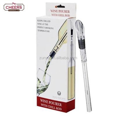 China 2021 Viable Amazon New Arrival Wine Fridge Stick, Cooler Refrigerator Rod With Air Aerator, Stainless Steel 3-in-1 Wine Bottle Stick Pourer for sale