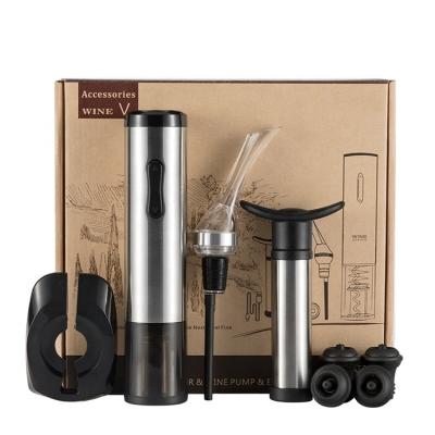 China Morden Maker Premium Wine Accessories Luxury Gift Set, Pourer, Electric Wine Opener, Saver Pump and Corks in Paper Gift Box for sale