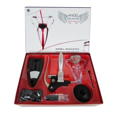 China New Eco-Frendly design! Luxury Angel Wine Aerator and Bunny Corkscrew Wine Set for sale