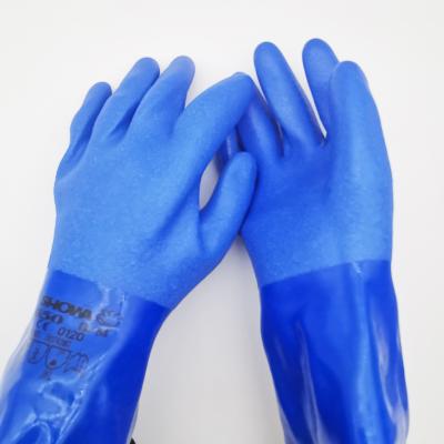 China Hot Sale Comfortable+Slip-Proof Amazon Industrial Gloves PVC Work Gloves Chemical Working Gloves for sale