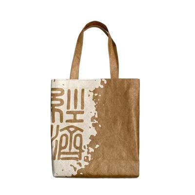 China Dupont Tote Bag With Cotton Linen TYVEK Recycled Paper Lining Paper Packaging Of Shoulder Washable Single Handbag Shopping Bag Materials for sale