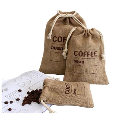 China Customized Print Recyclable Bag Personalize Bag Drawstring Pouch Cotton Canvas Reusable Coffee Packaging Bag for sale