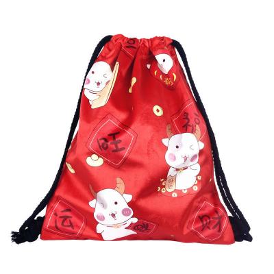 China Large Recyclable Cotton Christmas Santa Bag Drawstring Gift Sack Wholesale Bag for sale