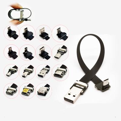 China For PCB Connection FPV USB Cable Micro USB Flat Thin Angle With USB A Flexible Flat Cable for sale